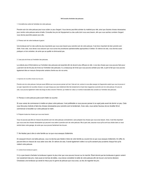 Conseils d&rsquo;entretien des pelouses