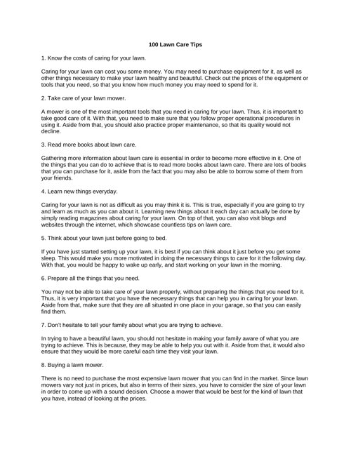 Lawn Care Tips