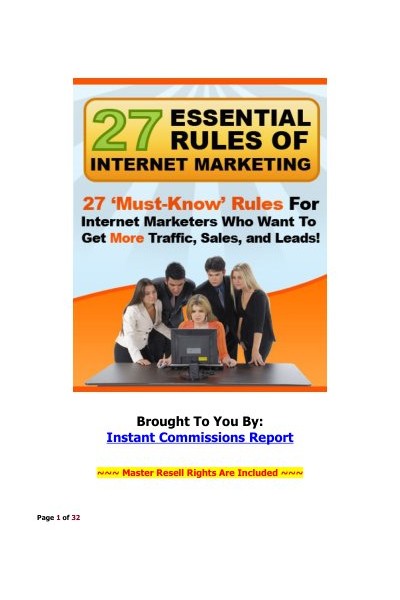 27 Essential Rules of Internet Marketing MRR