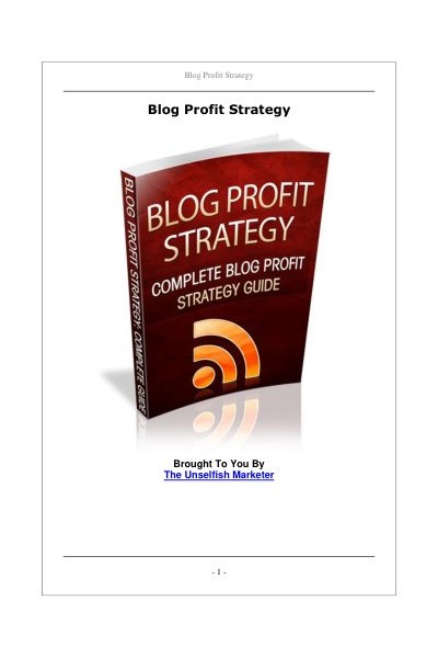 Blog profit strategy T