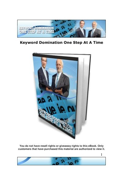 Keyword Domination One Step At A Time1