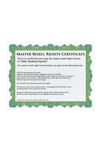 MRR License en fr