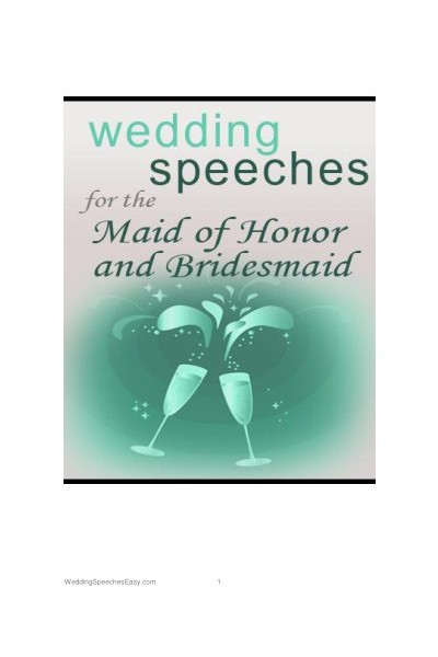 MaidofHonor BridesmaidSpeeches