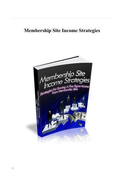 Membershipsiteincomestrategies