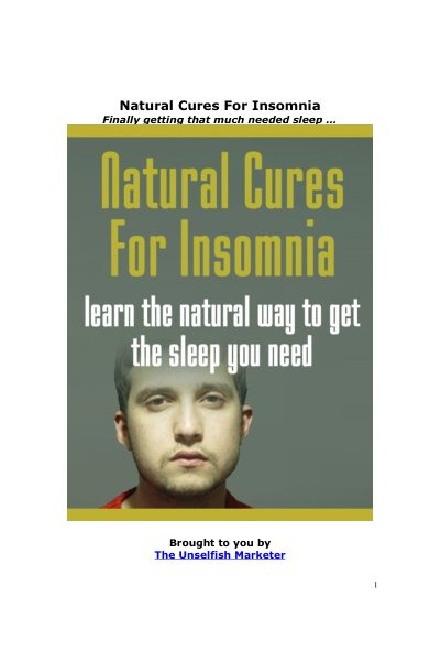 Natural Cures For Insomnia REBRAND THIS