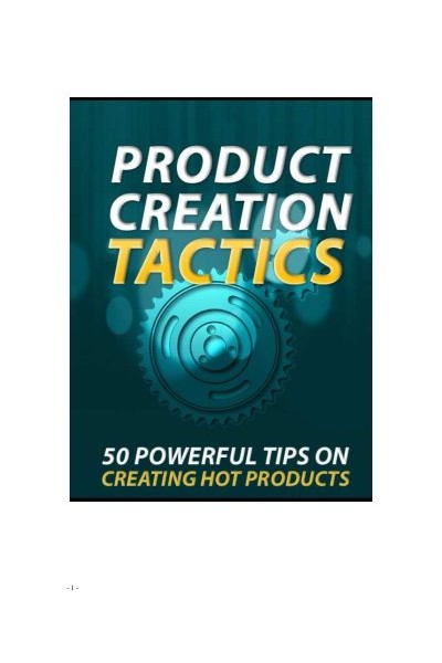 ProductCreationTactics
