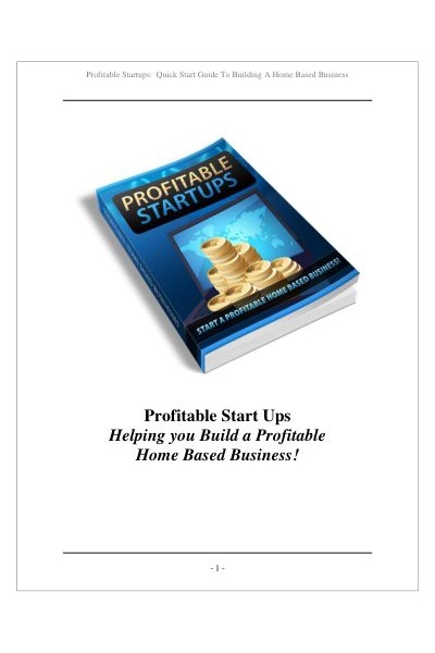 Profitable Startups
