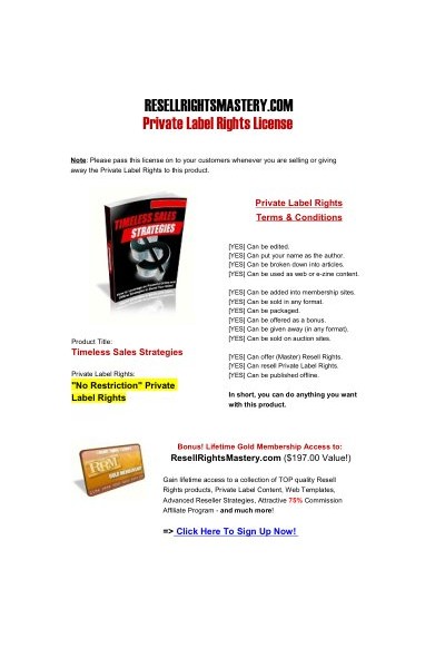 RRM License Timeless Sales Strategies