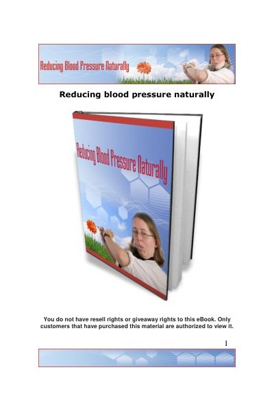 Reducing blood pressure naturally