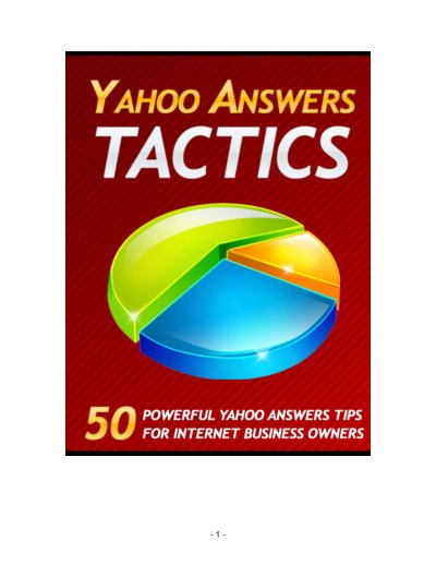 YahooAnswers Tactics
